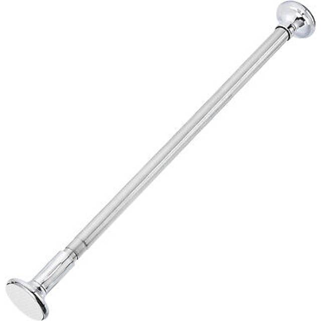 31-43 Inch Silver Telescopic Curtain Rods, Adjustable Stainless Steel Shower Rod