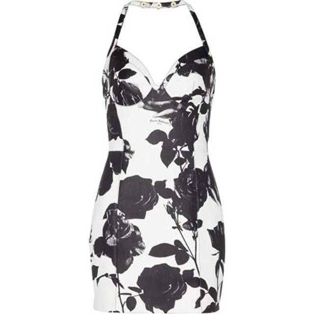 BALMAIN Floral Mini Dress - White