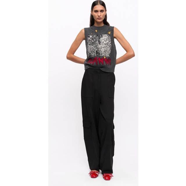 Twill Suiting Cargo Pants - BLACK - 38 FR (6 US)
