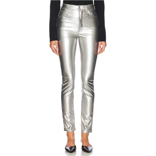MOTHER High-Waist Rail Skimp Silver Dagger Skinny Jean