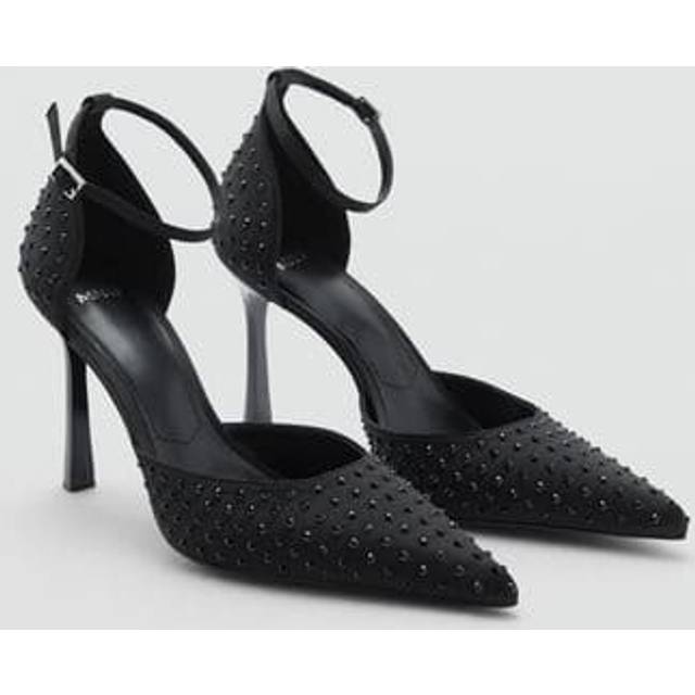Crystal heel shoe black - Woman - 9 - MANGO - Black