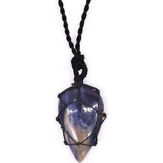 Laced Gemstone Teardrop Pendant - Sodalite