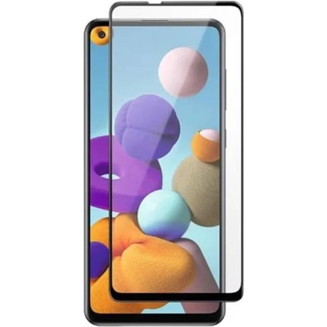 Skärmskydd Samsung Galaxy A21s - 3D Härdat Glas Svart (miljö)