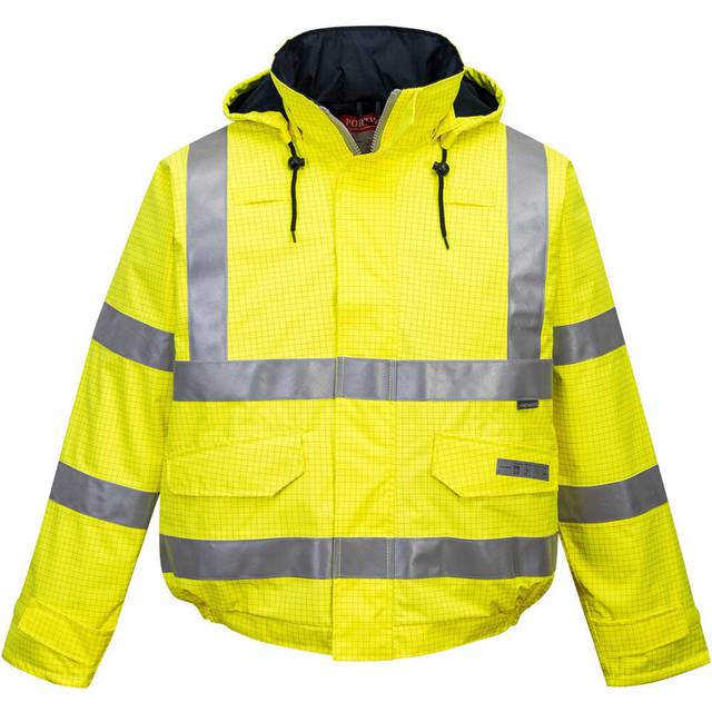 Portwest Bizflame Rain Hi-Vis Antistatic FR Bomber Jacket S773 Yellow