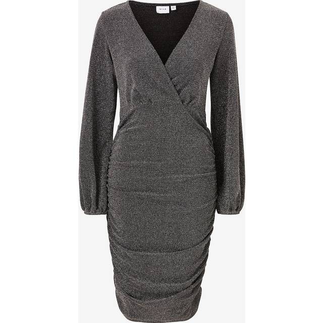 VILA Vicaro L/S V-NECK MIDI DRESS V silver M