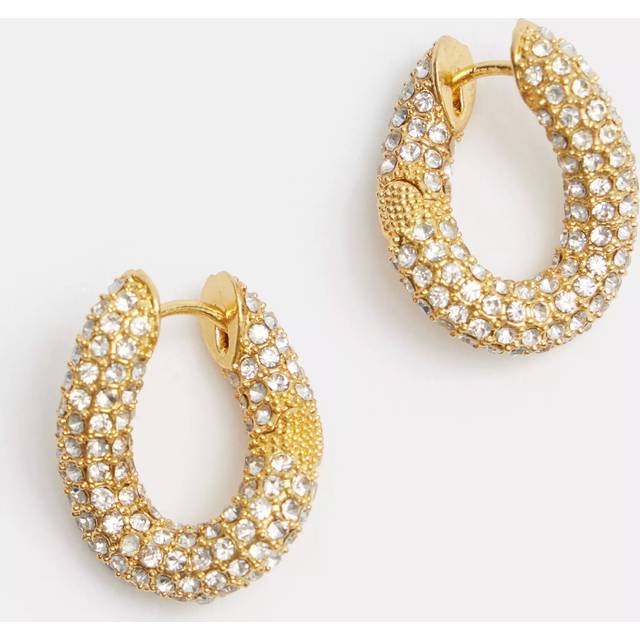 HUSH Pia Pave Twist Hoop Earrings
