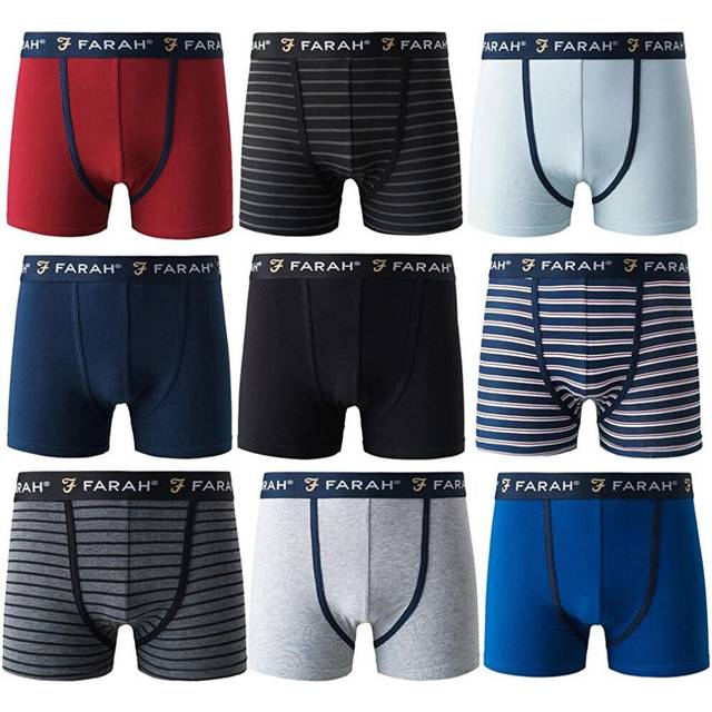 (M) Farah Mens Designer Boxer Shorts / Trunks 6 Pack