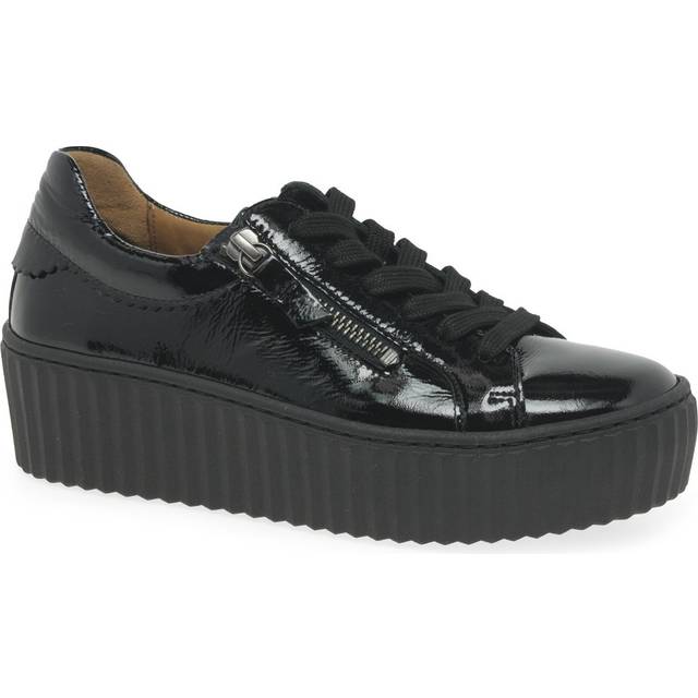 Dolly Leather Platform Trainers - GAB35502 / 321 585 - Black Patent - 3.5