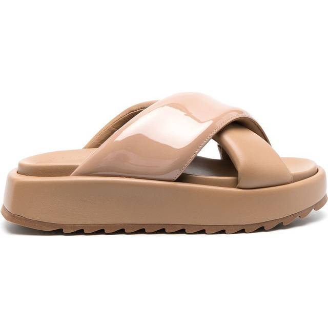 GIABORGHINI - crossover-strap slides - women - Leather - 36 - Neutrals