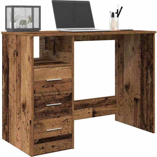 vidaXL Desk Old Wood 102x76x50 cm Engineered Wood - Brown