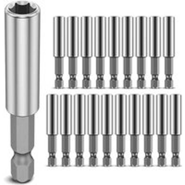 Tlily - 20Pcs Magnetic Extension Socket Drill Bit, 1/4 Inches Hex Shank Quick Release Bit Extender Adapter