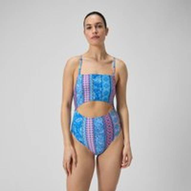 Speedo Women's Cut Out 1 Piece - Blue/pink, Blue, Size 16, Women