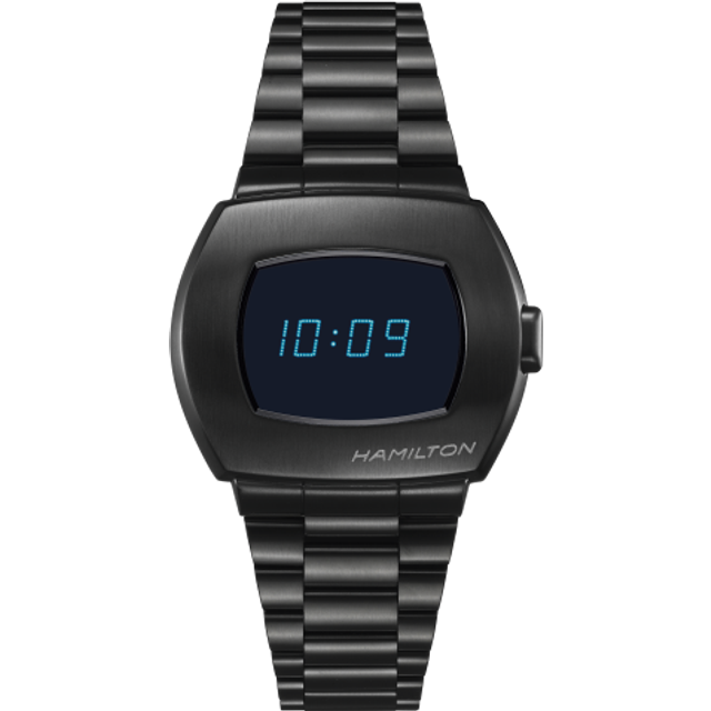 HAMILTON PSR Digital Quartz Black Stainless Steel Men's Watch H52404131 - 41 mm x 35 mm