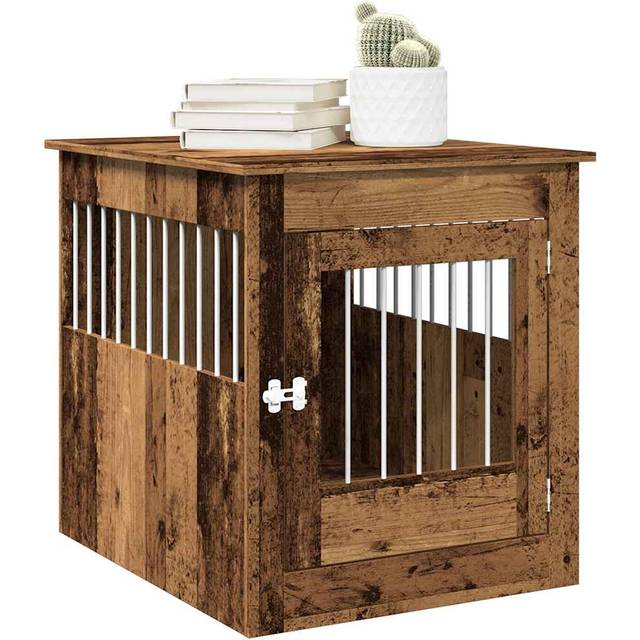vidaXL Dog Crate Furniture Old Wood 64.5x80x71 cm Engineered Wood - Brown