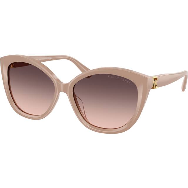 Ralph Lauren Kvinna RL8225U 6218U8 Solglasögon Acetat Beige Marrone Fjäril Normal Skuggad