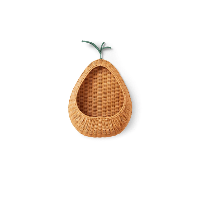 Ferm Living - Pear Braided Wall Pocket - Natural - Väggdekoration för barn - Natural - B: 45.7 x H: 68 x D: 16 cm cm