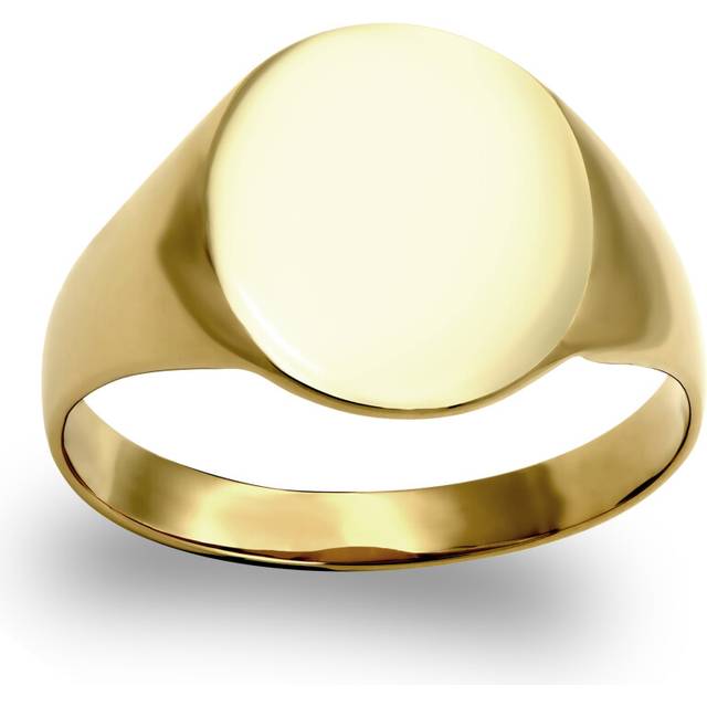 (O) Jewelco London Men's Solid 9ct Yellow Gold Oval Signet Ring