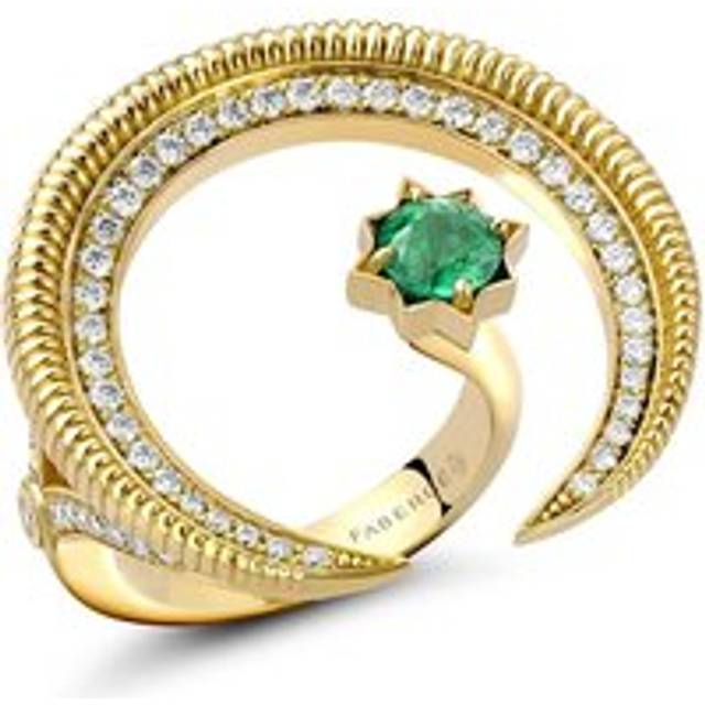 Faberge Colours of Love Hilal 18ct Gold Emerald Diamond Ring - 58