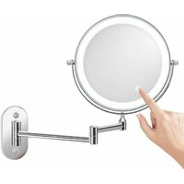 Mumu - Inch led Makeup Mirror Wall Mounted Lighted Magnifying Mirror 1X/10X Magnification 3 Colors Adjustable usb Charging