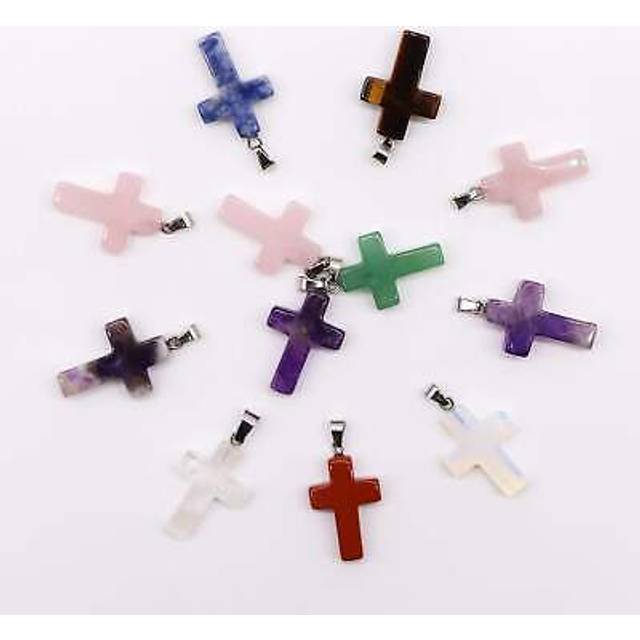 Gemstone Crosses Pendant 25x18mm