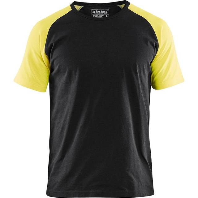 Blåkläder T-shirt med varseldetaljer - Svart/Varselgul / M