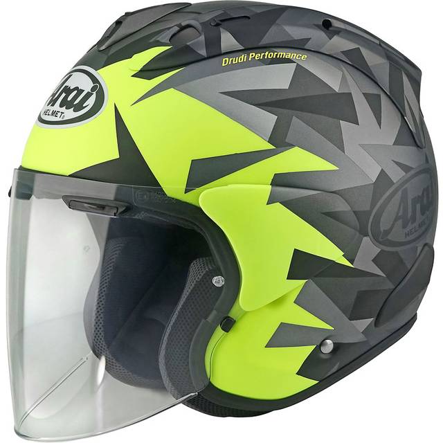 Arai SZ-R Evo Mimesis, open face helmet , color: Neon-Yellow/Grey/Black , size: XS