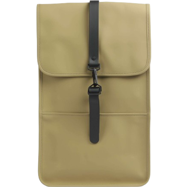 Rains Water-Resistant Fabric Backpack - Khaki - Beige (Size H48 x D12 x W30 cm)