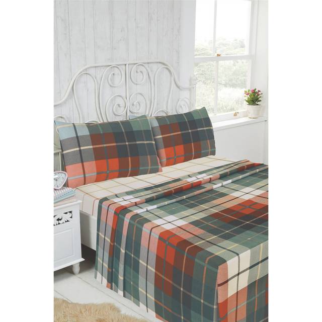 Narendra Flannel Flatweave Sheet Set - Orange (Single (3&#39;))