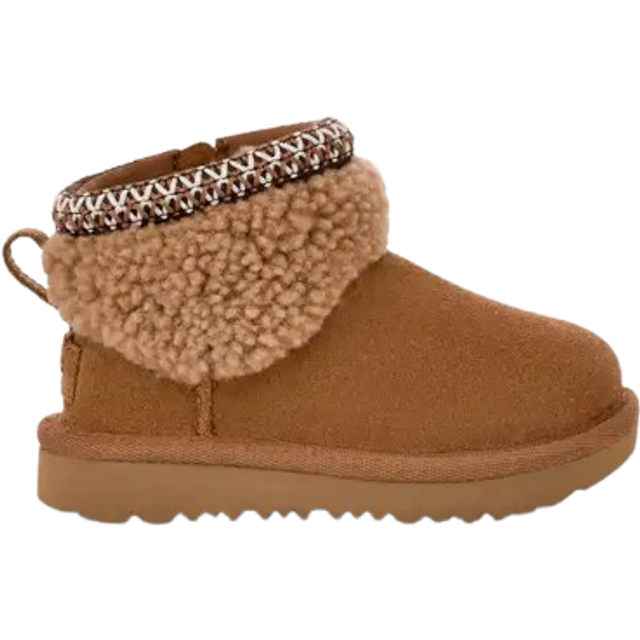 UGG, Boots, female, Brown, 23 1/2 EU, Curly Sheepskin Mini Boots in Brown