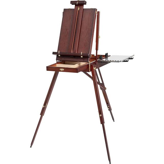 MEEDEN French Style Wooden Sketchbox Easel with Fodable Legs,Drawer Storage and Palette Tray,Portable Artist Easel Box for Outdoor Painting,Tripod