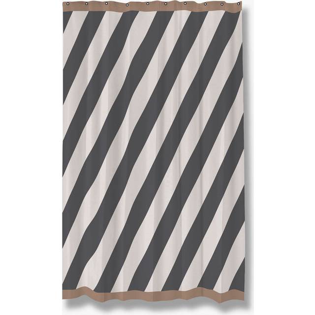 Diagonal Duschdraperi Mörkgrå