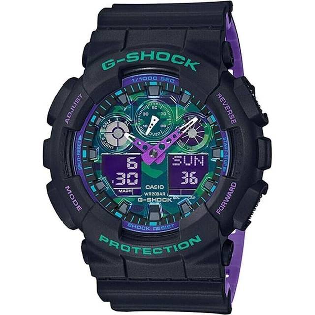CASIO G-Shock Analog-Digital 'Black' GA-100BL-1A - Free