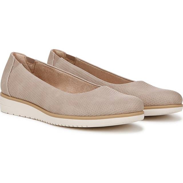 Soul Idea Ballet Flat Shoes, Warm Taupe Tan Faux Leather Fabric, 12.0M Slip-On Fit, Almond Toe