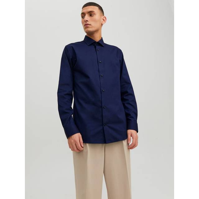 Jack & Jones Jprblaparker Shirt L/S Noos Herr Långärmade Skjortor Stl. XXXL - Från Magasin - Perfect Navy/slim Fit (XXXL)