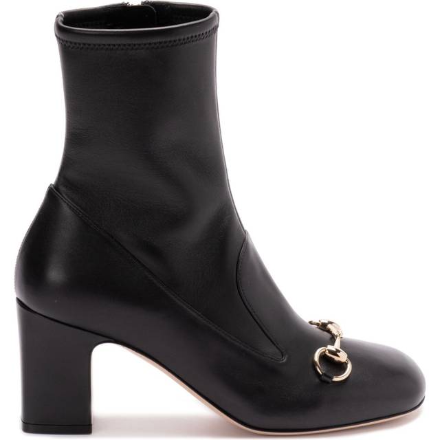 Gucci - 80mm Lady Horsebit boots - women - Calf Leather/Calf Leather/Calf Leather - 38.5 - Black