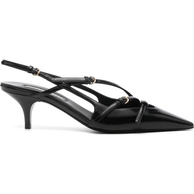 Miu Miu - 55mm buckle-embellished pumps - women - Calf Leather/Calf Leather/Calf Leather - 37 - Black