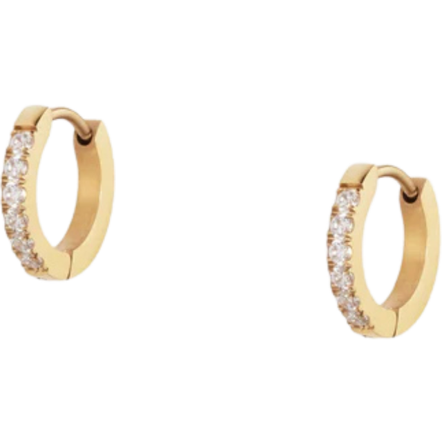 Shiny hoops small gold
