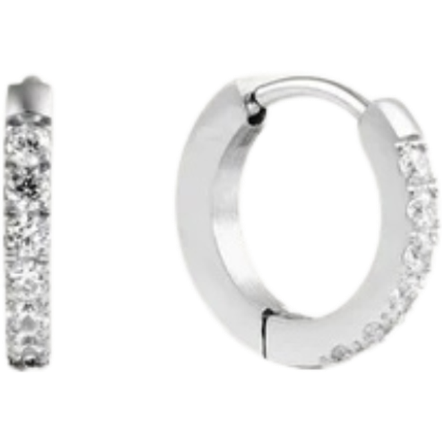 Shiny hoops small silver