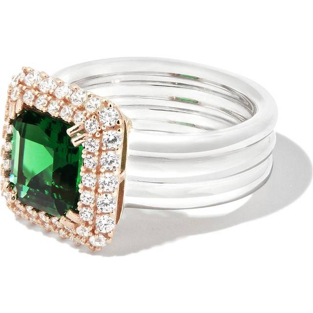 Hatton Labs - gold-plated crystal ring - men - Sterling Silver/18kt Gold Plated Silver - 10