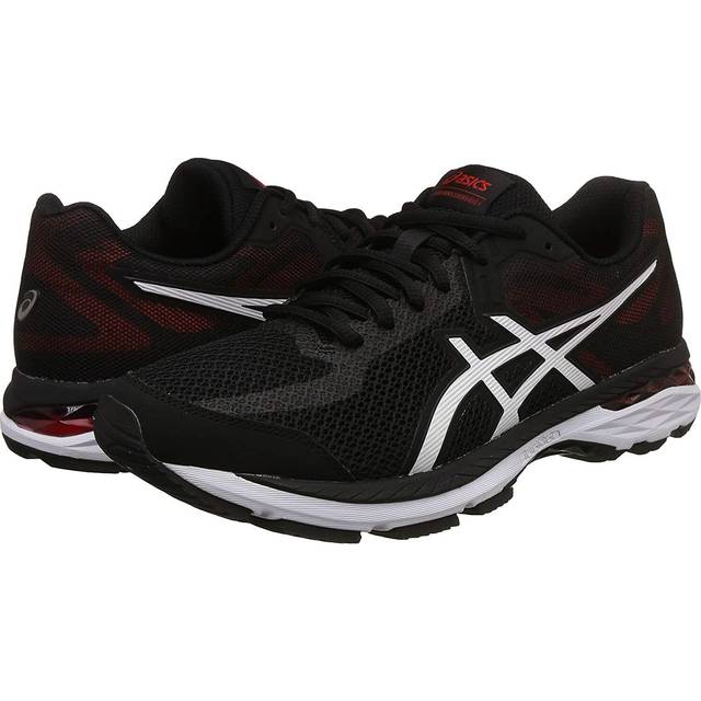 Asics gel running shoes glyde 2 black / classic red mesh trainers gel uk 9.5