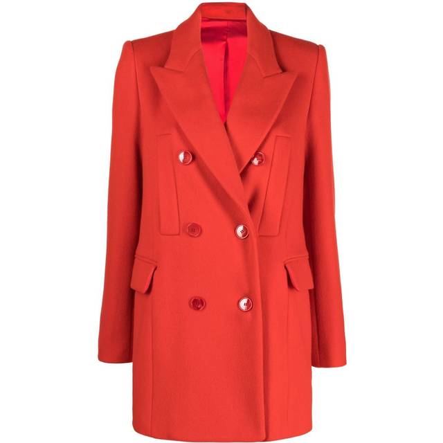 ISABEL MARANT - double-breasted short coat - women - Polyamide/Viscose/Cashmere/Virgin Wool - 34 - Red
