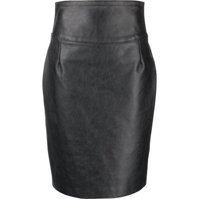 Givenchy - buckle-detail leather pencil skirt - women - Calf Leather/Viscose/Polyester - 38 - Black