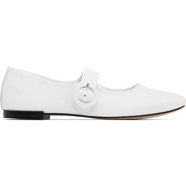 Repetto White Georgia Square-Toe Mary Jane Ballerina Flats - BLANC - FR 40