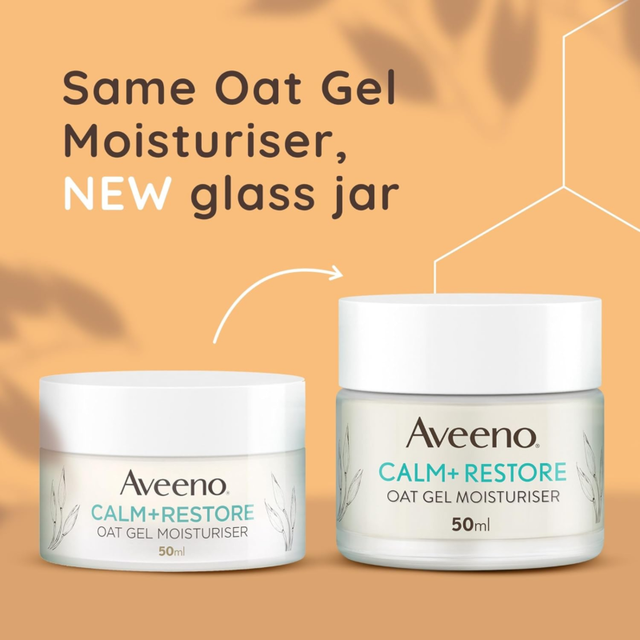 Aveeno Face Calm+Restore Oat Gel Moisturiser (1x 50ml), Face Moisturiser to Instantly Soothe and Replenish the Skin's M
