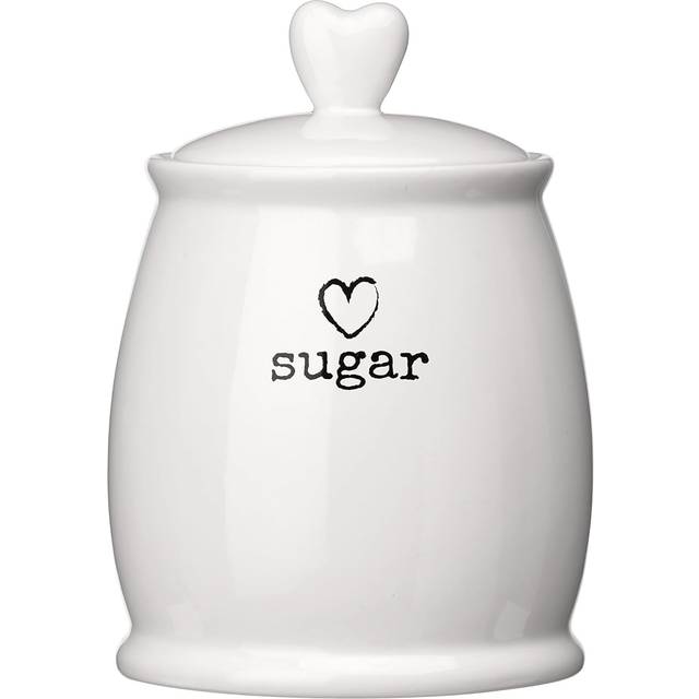 Functional Design White Dolomite Sugar Canister, Chic Design Dolomite Canister, Canister For Ingredients