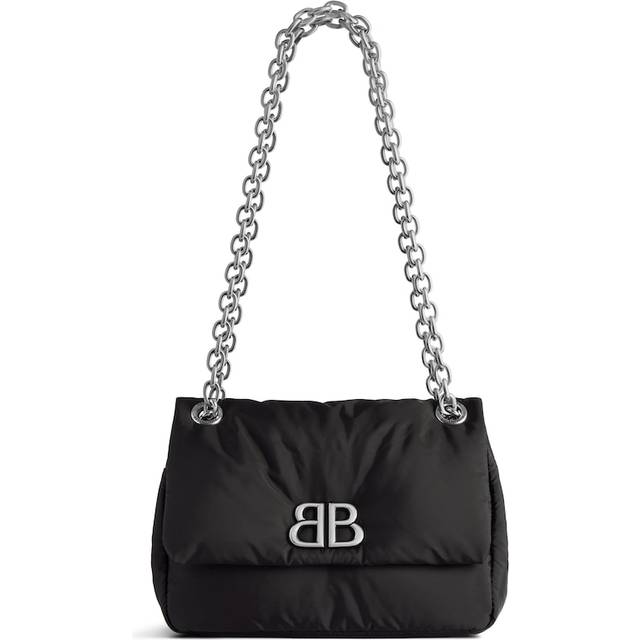 Balenciaga Black Monaco Mini Leather Shoulder Bag - BLACK