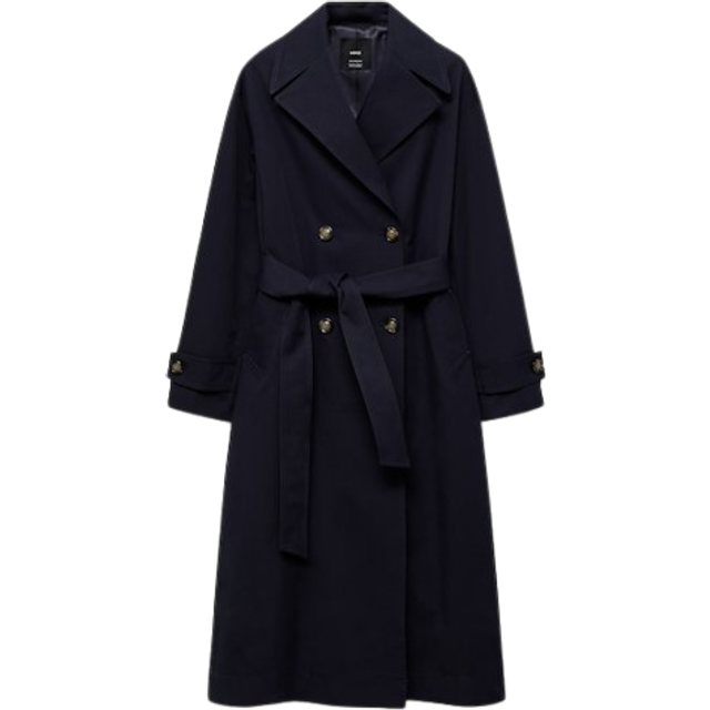 Mango Curve – Svart trenchcoat-Svart/a
