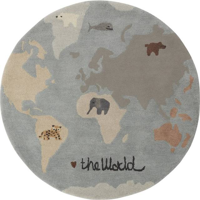 OYOY The world barnmatta Ø120 cm Multi - Blå