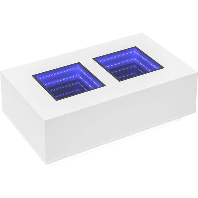 Soffbord med Infinity LEDs vit 116x69x40 cm
