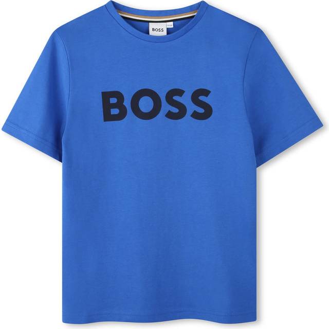 BOSS Boys Short Sleeve Large Logo T-shirt - Bright Blue, Bright Blue, Size 16 Years - 16 YEARS